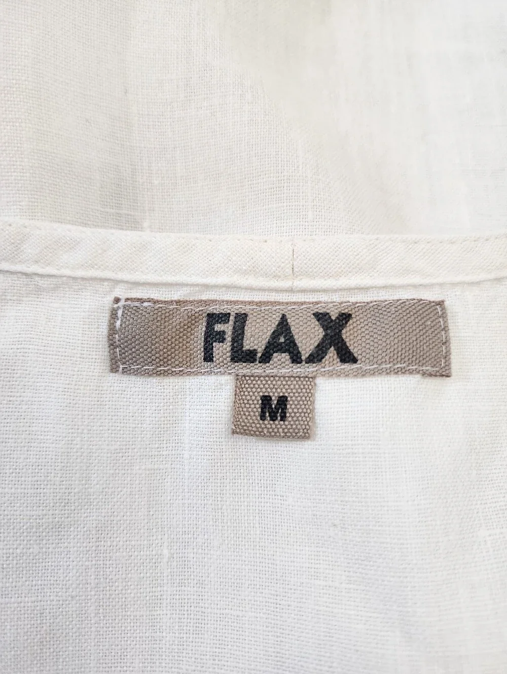 FLAX Women Linen Boxy Oversized Top Off White Size M - Picture 4 of 7